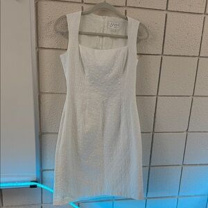 David Meister White Textured Dress